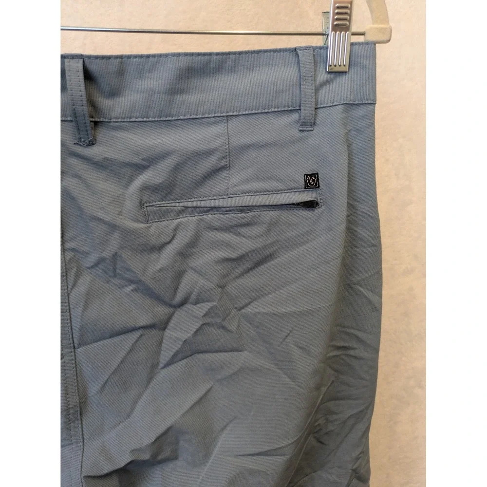 Burnside Hybrid Shorts Men's‎ 36 Blue Solid Back Zip Pocket Casual Activewear
